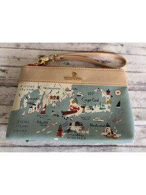 Spartina 449 Northeastern Harbors Wristlet Purse Cape Cod, Long Island, Newport